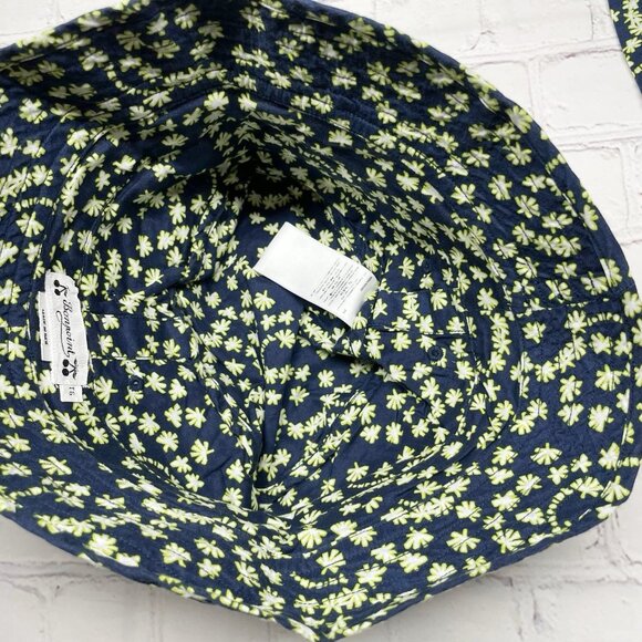 Bonpoint Kids Size 8 Button Up Shirt + Bucket  Hat Set Blue 100% Cotton Tropical - Picture 7 of 9